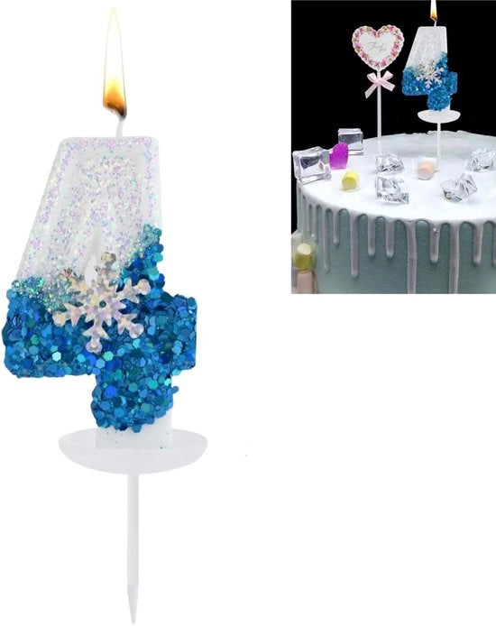 Candele per decorazione della torta a forma di fiocco di neve