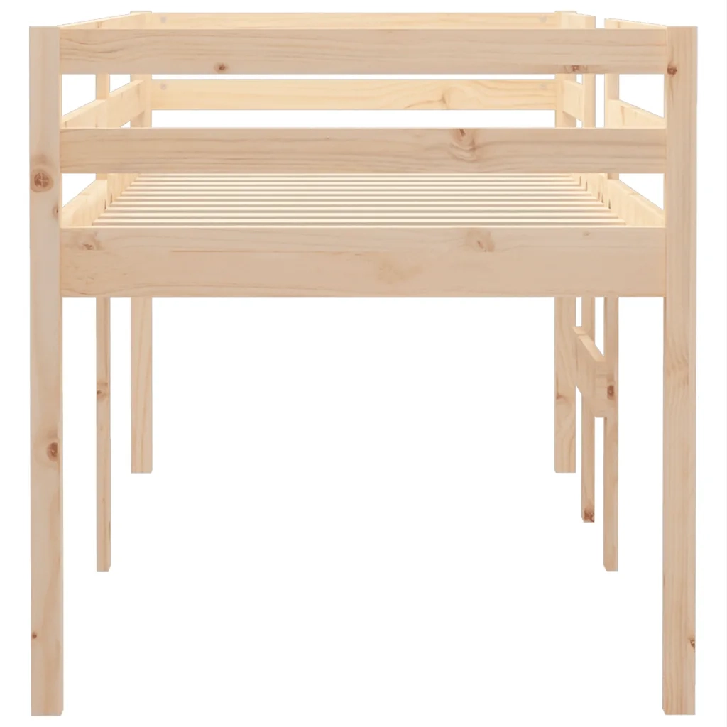 Letto singolo | Letto per adulti | Letto a Soppalco 90x200 cm in Legno Massello di Pino