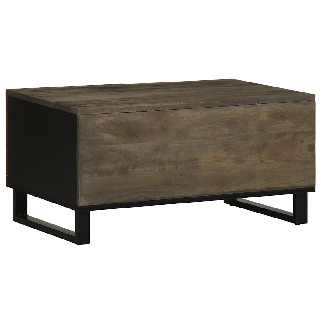 Tavolino da Salotto-Tavolino da soggiorno-Tavolo Nero 80x50x40 cm in Legno Massello di Mango 526241