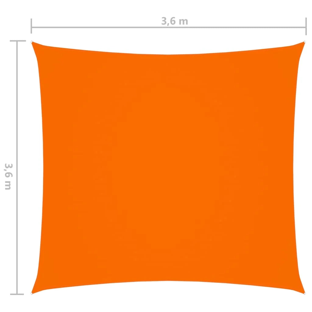 Vela ombreggiante/ombrellone quadrato 3,6 x 3,6 m in tessuto Oxford arancione 02_0009479