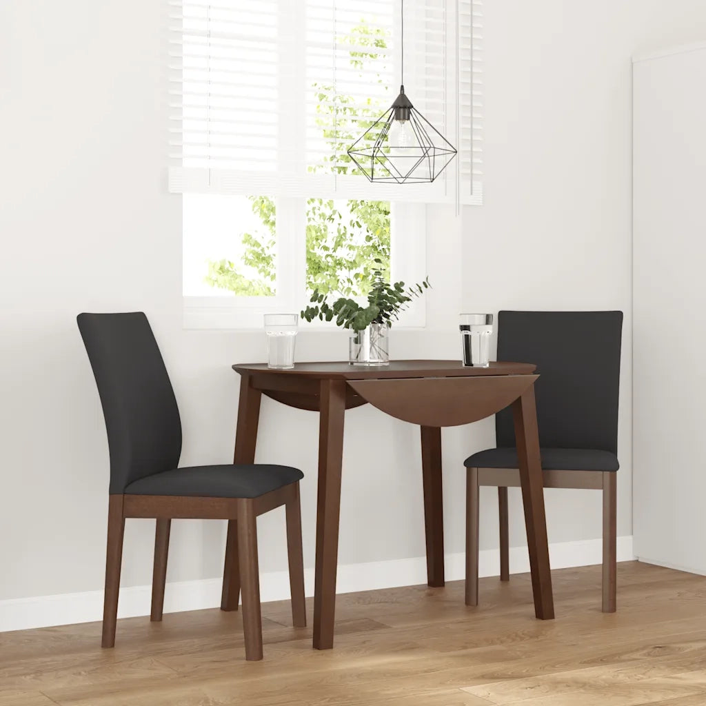 Sedie da Pranzo con Cuscini 2 pz | Sedie da cucina Marrone Legno Massello di Hevea