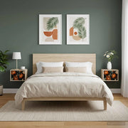 Mobiletto da comodino a parete LOCHEM 2 pz Rovere Sonoma 8007434