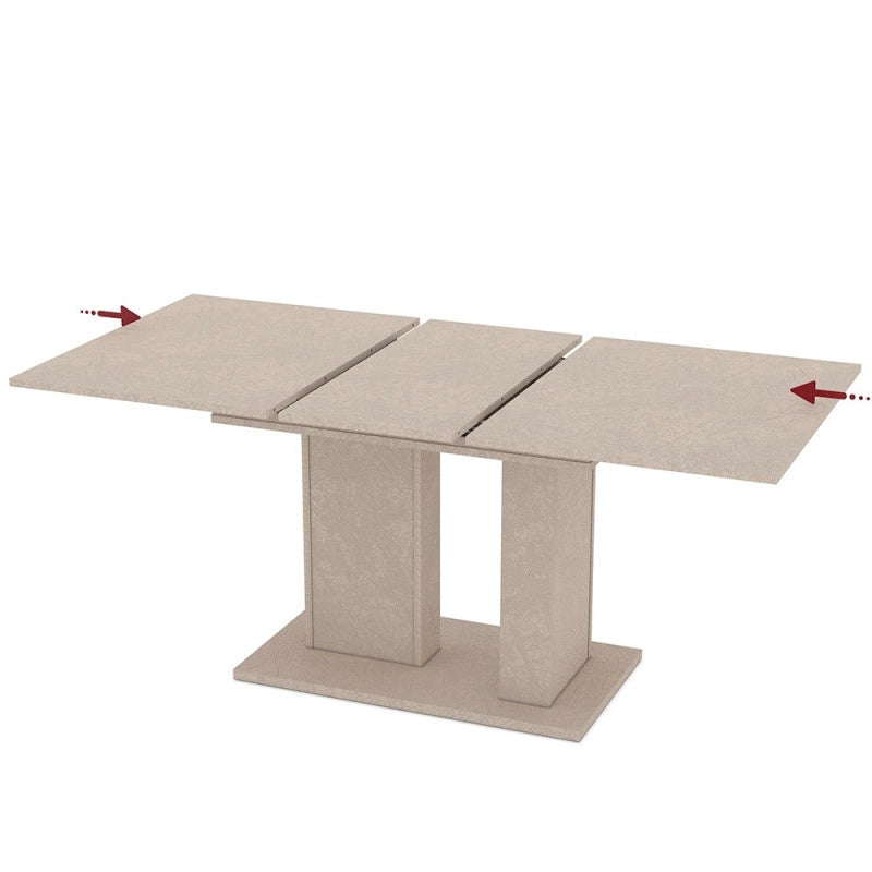 Tavolo allungabile Sone con allunga centrale colore cashmere