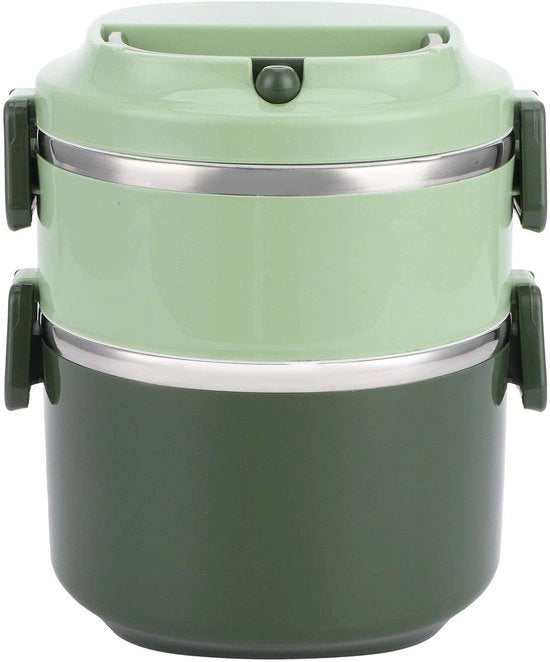 Lunchbox Isolante Ronde con Tappo di Gomma - Acciaio Inossidabile 304 - PP - Per Lavoro/Sport/Picnic