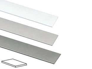 PROFILO PIATTO IN ALLUMINIO- - mm.20 mt.1 argento lucido - 10 pezzi