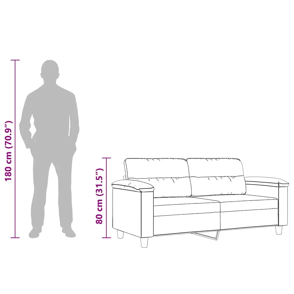 Divano | Divano da soggiorno | Sofa a 2 Posti Beige 140 cm in Tessuto Microfibra