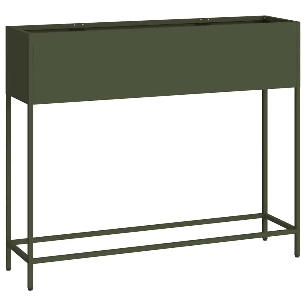 Vaso da Giardino Rialzato Oliver verde 100 x 26 x 82 cm Acciaio 865879