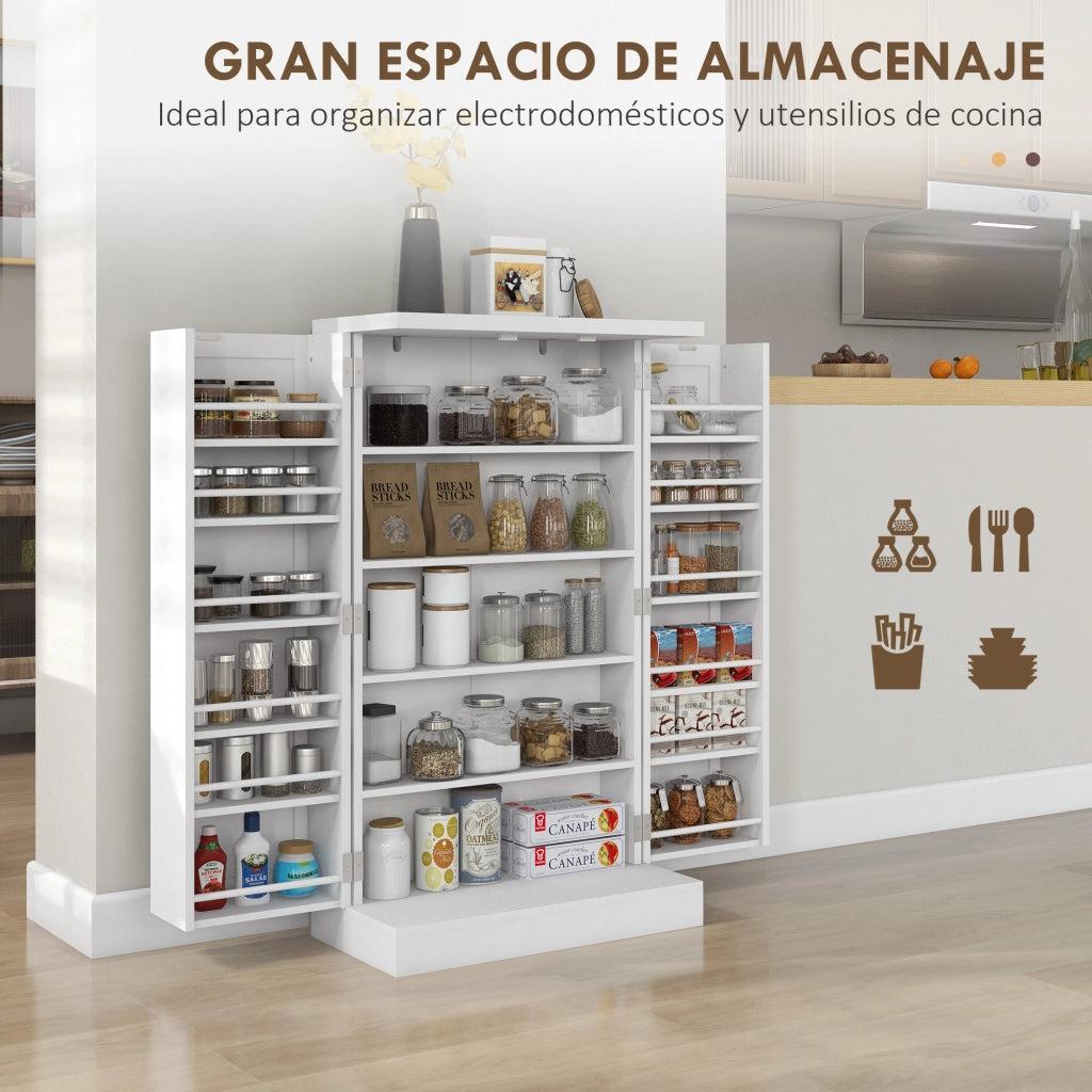 Mobile dispensa cucina con 2 ante 16 ripiani ¨C Xylo ¨C Bianco 60x30x104 cm
