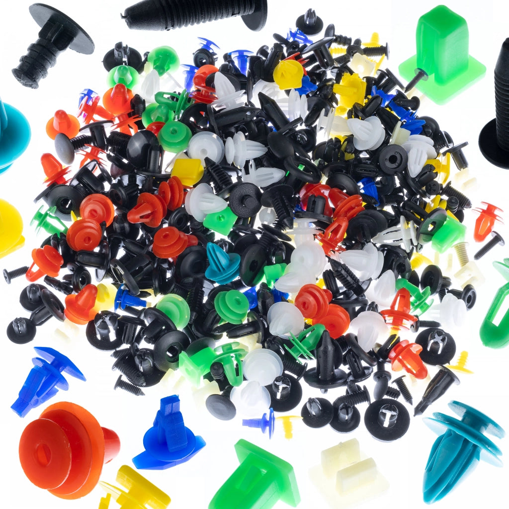 Set di Rivetti Universali per Auto Rosfix – 600 Pezzi | Materiale Plastico, Multicolore, Lunghezza 1-4 cm