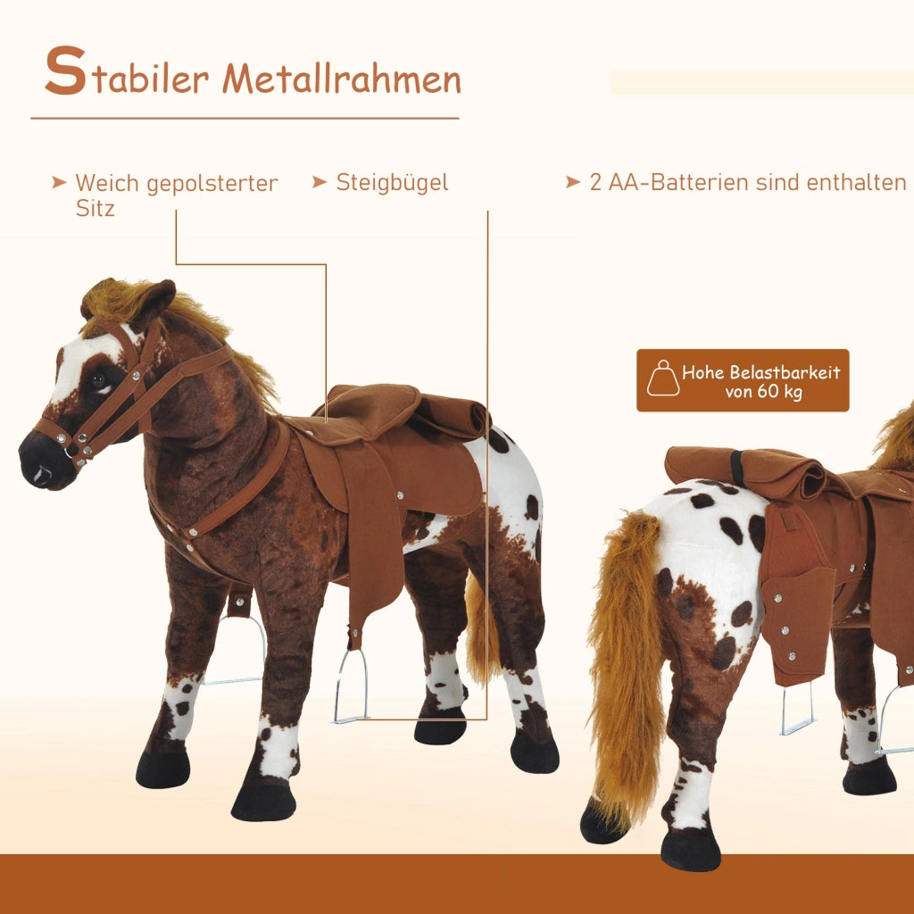 Cavallo a dondolo con sella e suoni ¨C Xylo ¨C marrone