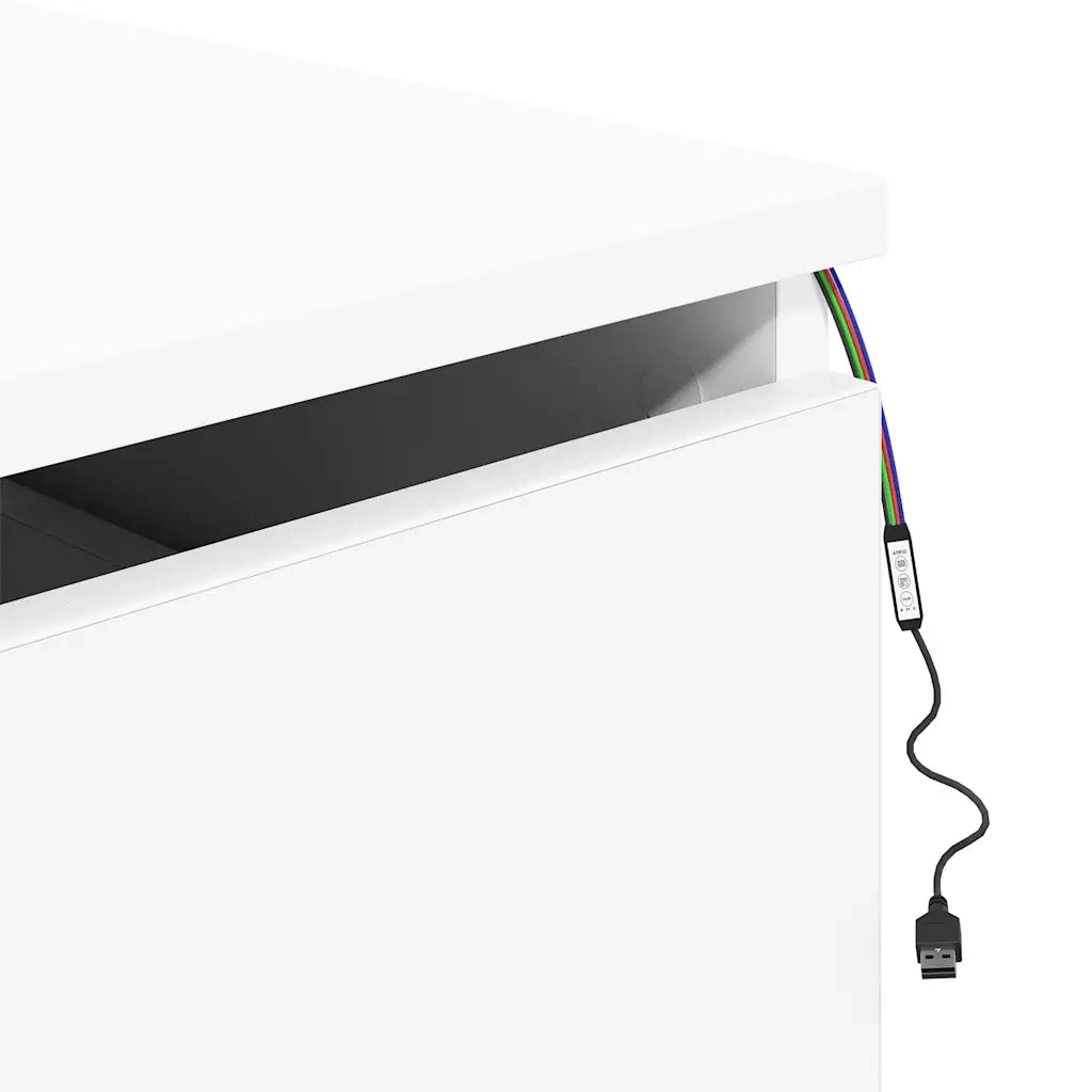 Comodino a Parete con Luci LED Bianco 836826