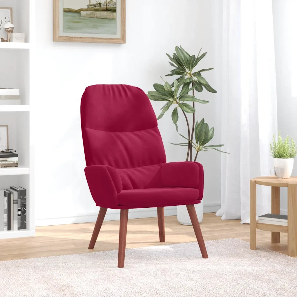 Sedia Relax Rosso Vino in Velluto 4102615
