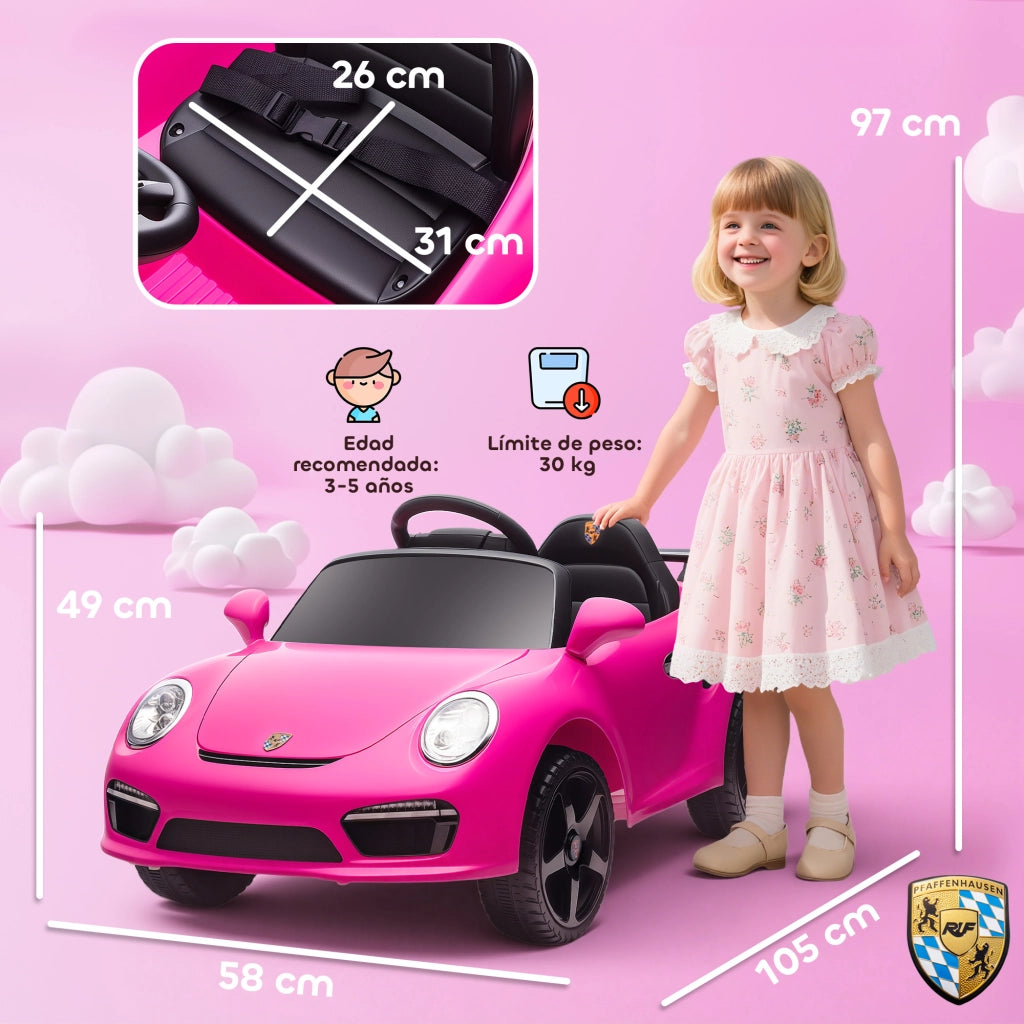 Auto elettrica per bambini con telecomando ¨C zephmum ¨C rosa