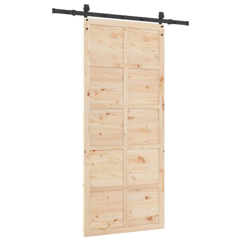Porta scorrevole Naturale 80 x 208 cm Legno Massello di Pino 3445624