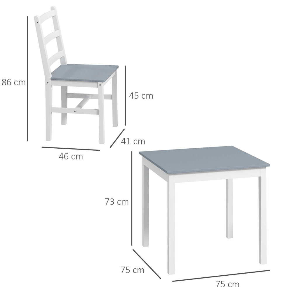 Tavolo da pranzo allungabile con sedie ¨C zephmum ¨C bianco grigio legno