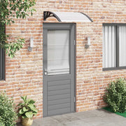 Tettoia per Porta Nero e Trasparente 80x75 cm in Policarbonato 153585