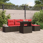 Set Divano da Giardino 6 pz Marrone polyrattan 3357907