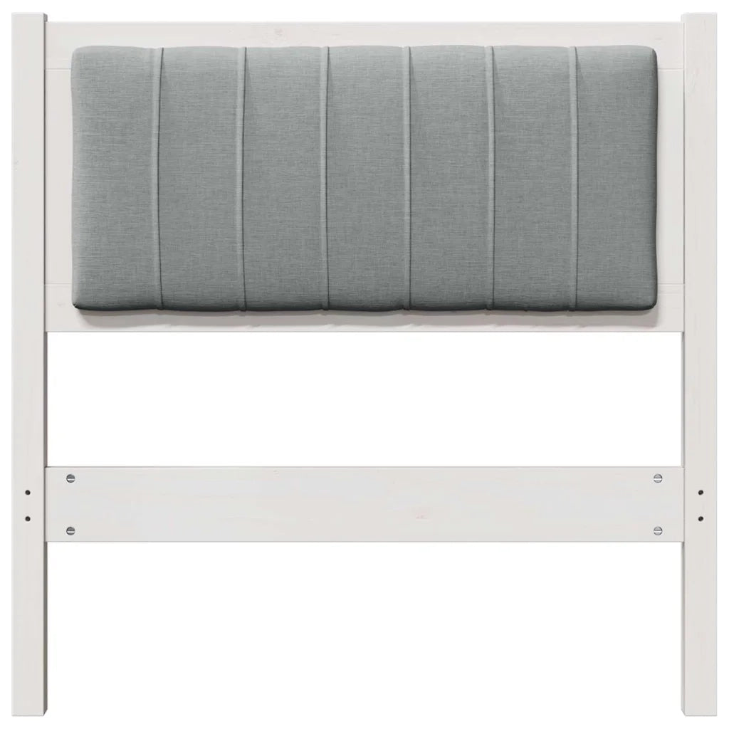 Testiera imbottita con testiera Bianco 80 cm Pino massello 879093