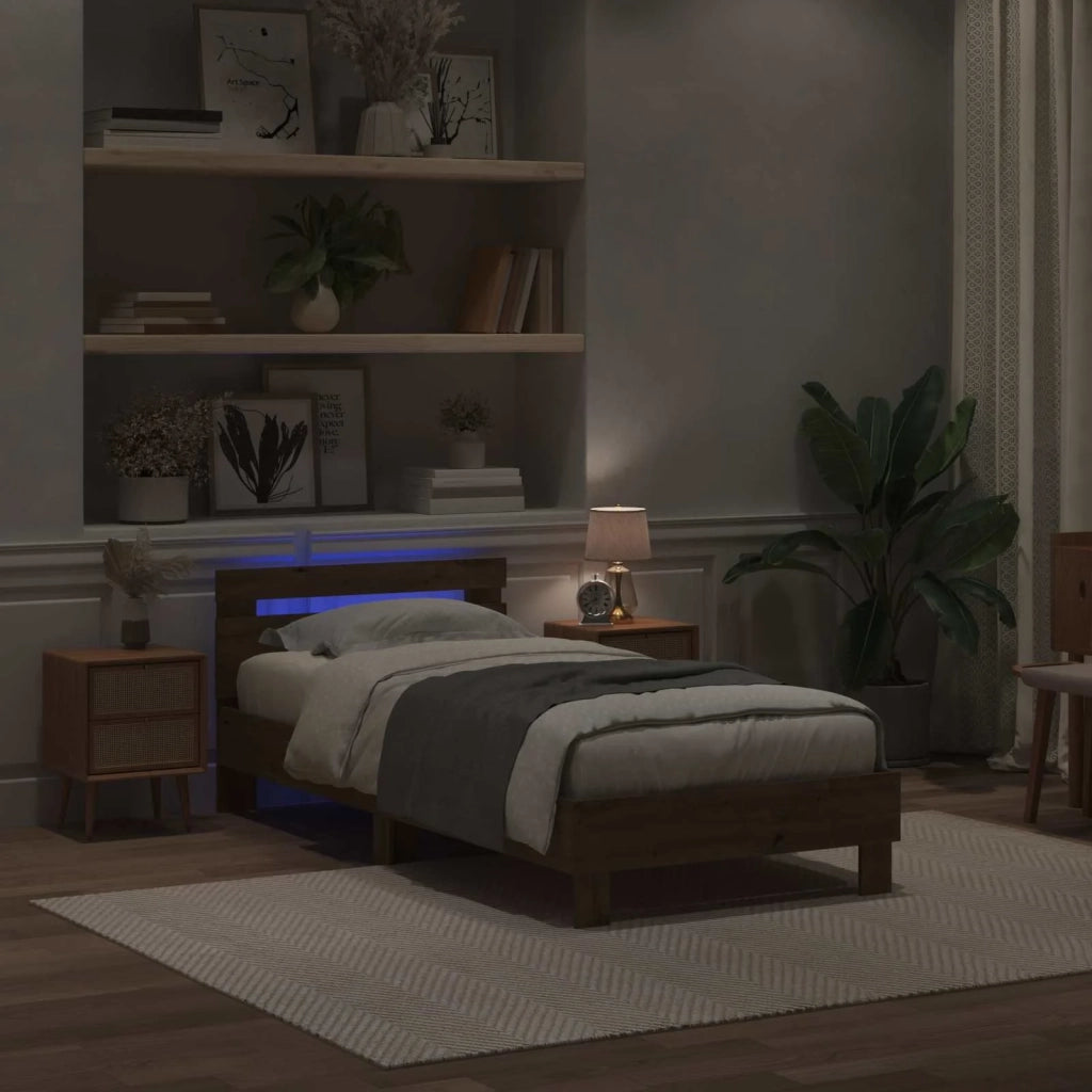 Letto con LED Rovere Artigianale 80 x 200 cm 8009001