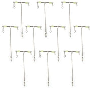 Haken per la pesca - 10 pezzi - Acciaio inossidabile - Rotante flessibile - Perle luminescenti - Effettivo per diverse specie di pesci - Lunga durata - Attrezzo per la pesca