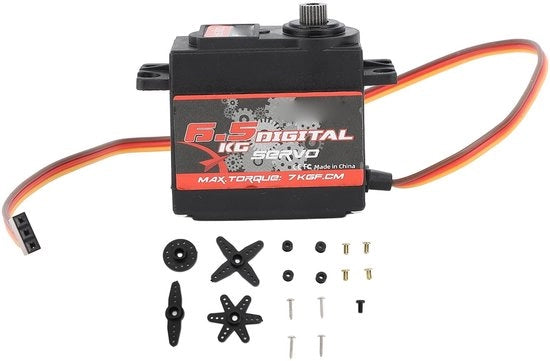 Motore servo 6,5 kg di carico - Alta torsione - Motore servo RC - Adatto per corse/Robot - Frazioni in acciaio - Progetto compatto 40x20x44,5mm - Motore servo