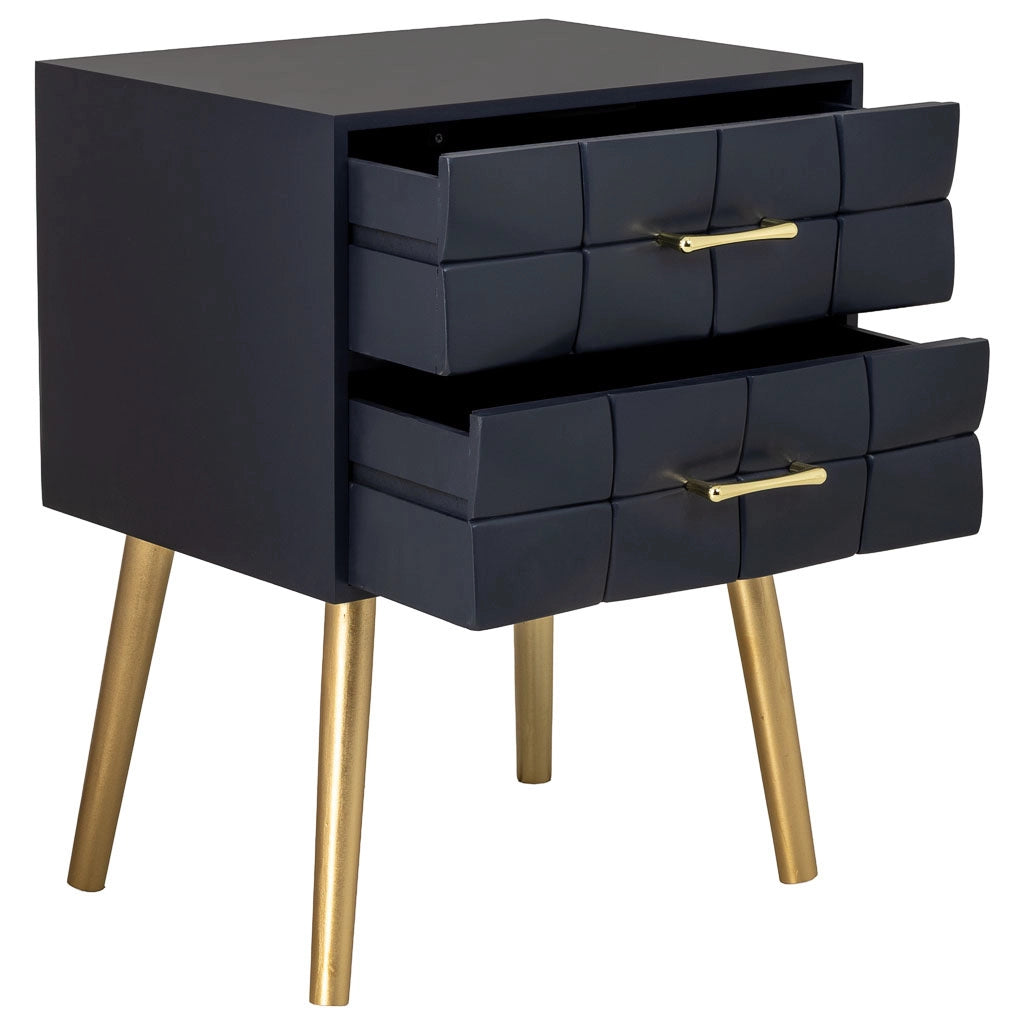 Comodino in legno nero 50x38x73h cm