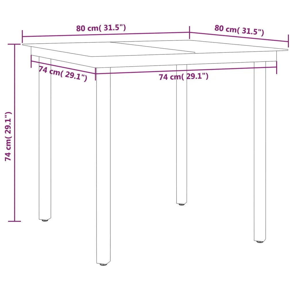 Set da Pranzo da Giardino 5 pz Nero 3099614