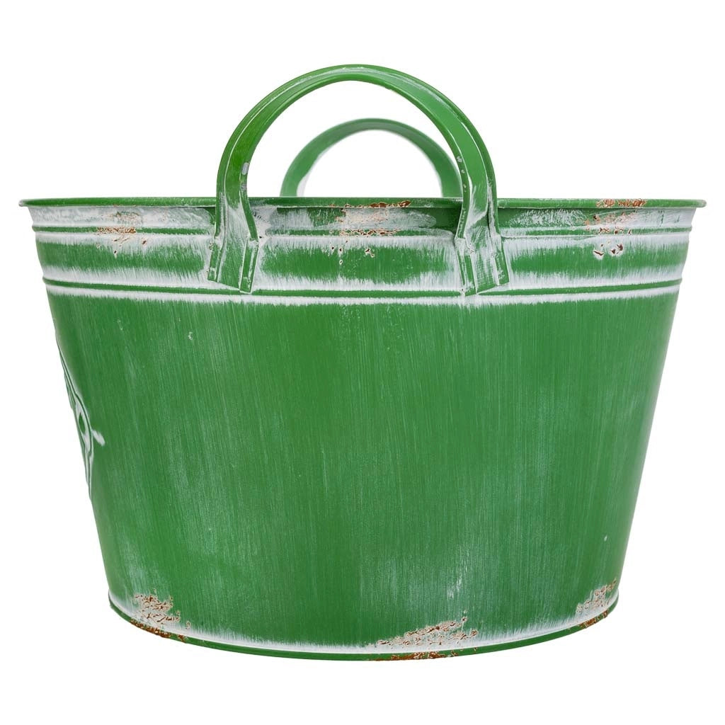 Lavabo in metallo verde 34xp26,5x16/20,5hb:20,5
