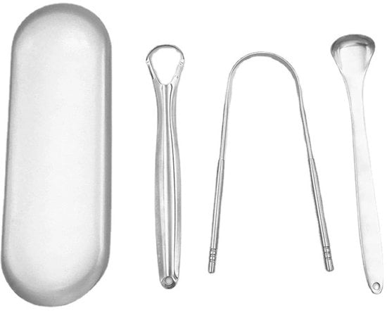 Set di Spazzoloni Professionali in Acciaio Inossidabile - 3 Pezzi - Migliore Igiene Orale - Pulizia Facile - Certificato FDA - Spazzolino per Denti