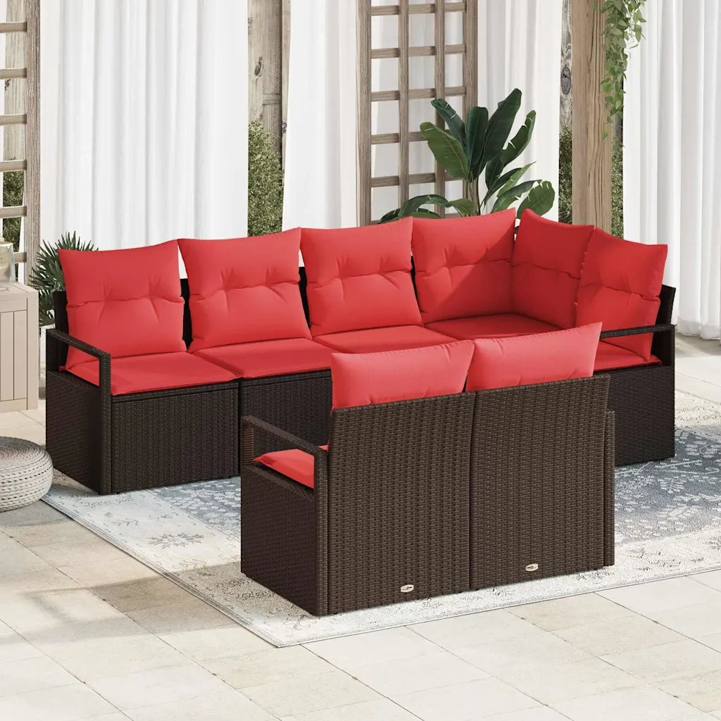 Set di divani 7 pcs Marrone polyrattan 3346424