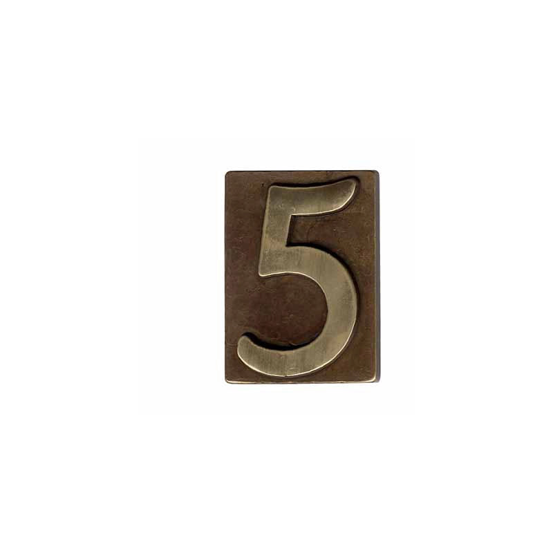 Numero Civico Ottone Bronzato 5 60X80