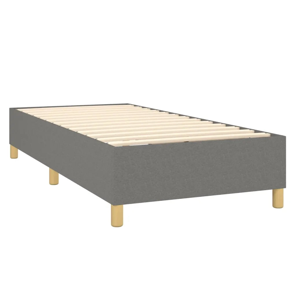 Letto singolo | Letto per adulti | Letto a Molle Materasso e LED Grigio Scuro 90x190 cm in Tessuto