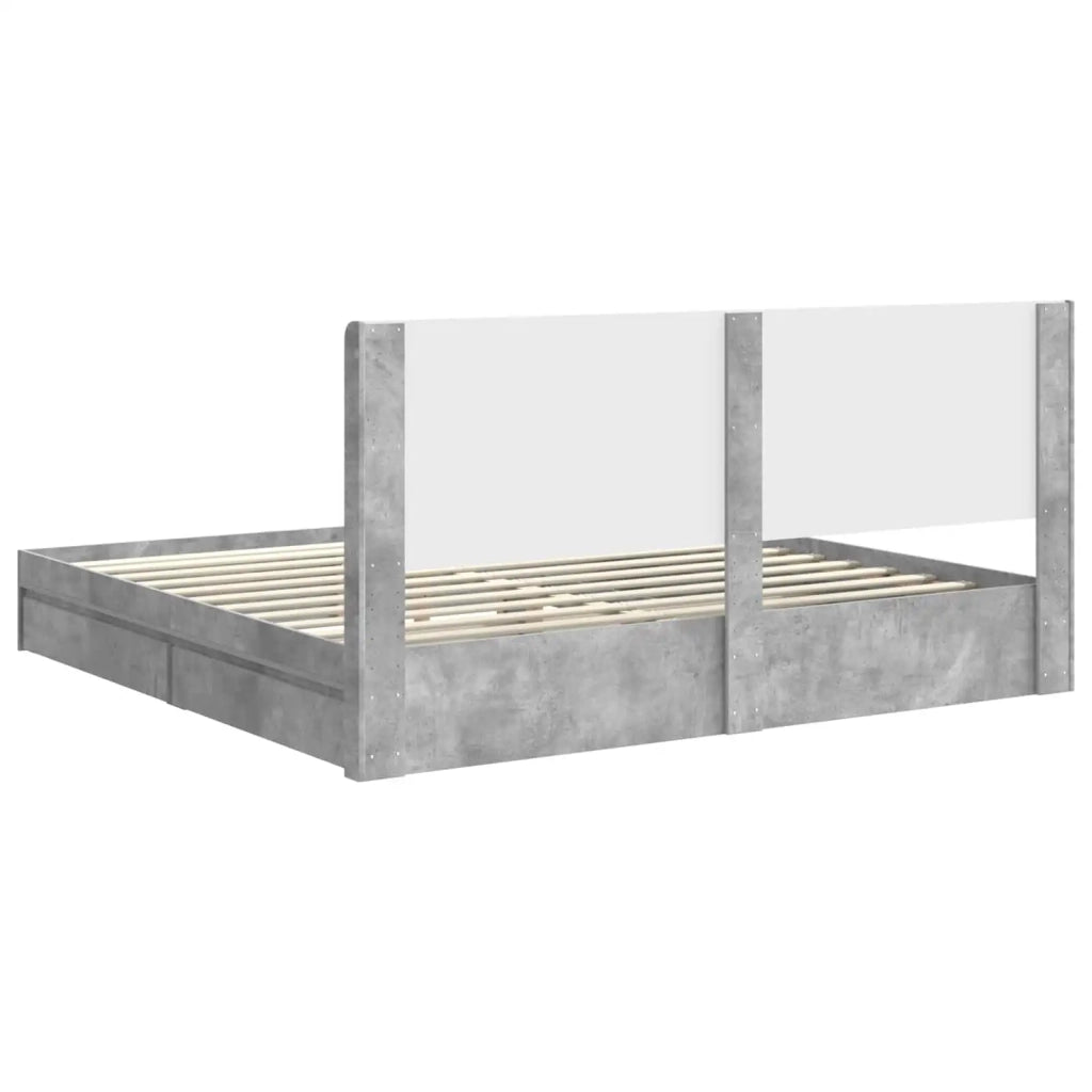 Struttura del letto con stoccaggio e testata Grigio Cemento 3413998