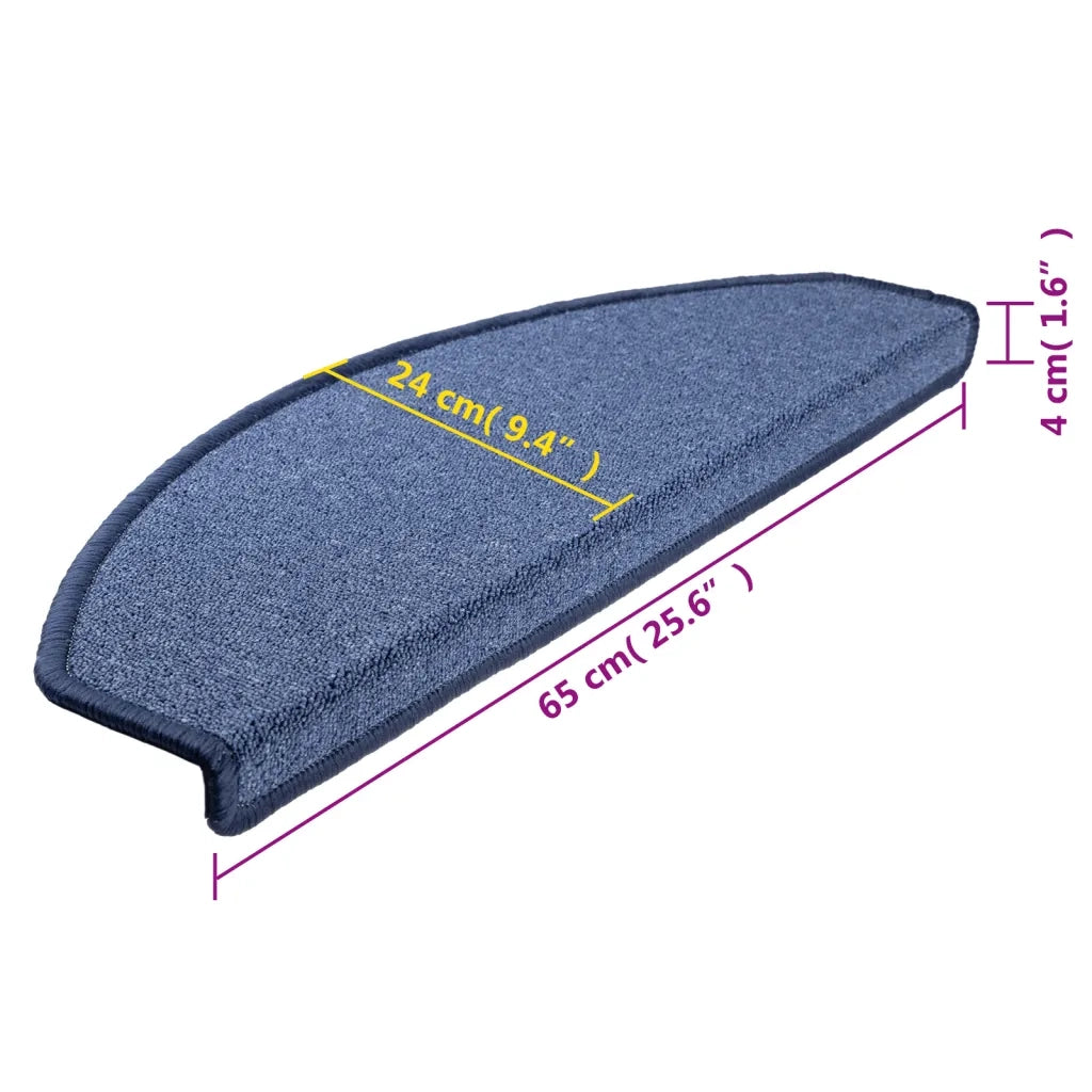 Tappetini per Scale 15 pz | Gradini per Scale Blu 65x24x4 cm