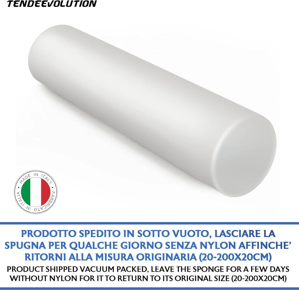Cilindro in Gommapiuma per Divano Letto - Imbottitura in Spugna e Poliuretano - Rullo Foam - Diametro 20 cm - Lunghezza 50 cm