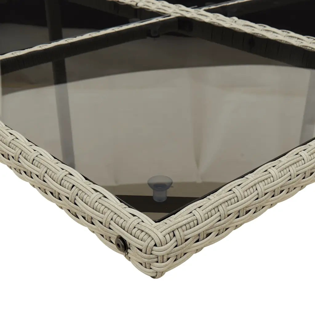 Set Pranzo da Giardino 9pz con Cuscini Grigio Chiaro Polyrattan 3210599