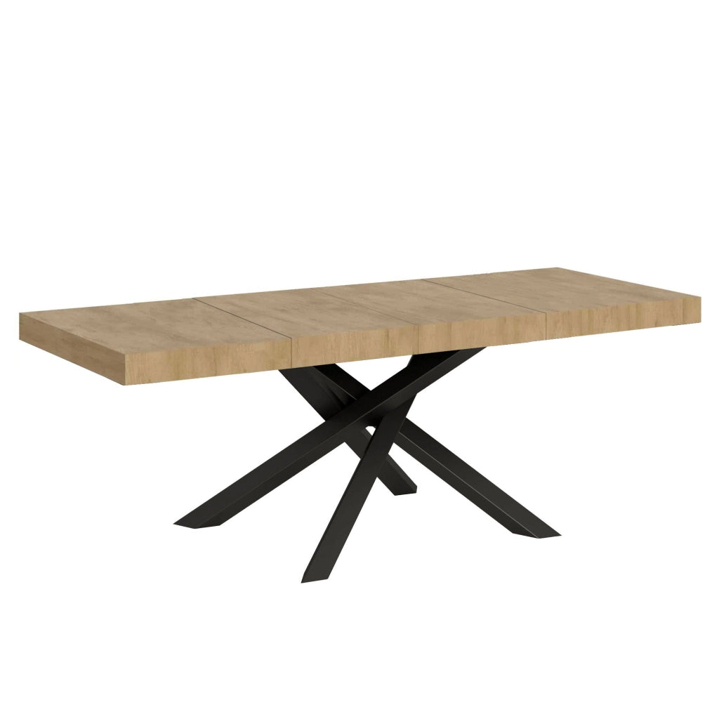 Tavolo Allungabile 200-460x90x77 cm Volantis Premium Quercia Natura Telaio Antracite