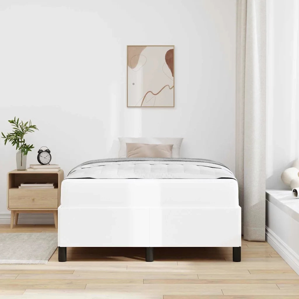 Struttura del letto con materasso-Giroletto con materasso Bianco 120 x 200 cm Tessuto