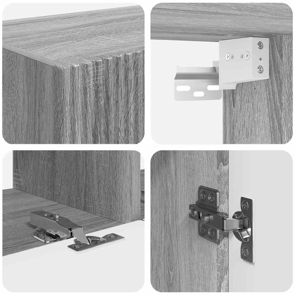 Set mobile TV 2 pz | Armadietto TV | Mobile Porta TV Grigio Sonoma Legno multistrato