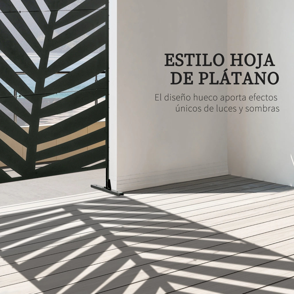 Biombo da esterno con foglie di banana ¨C zephmum ¨C 122x45x198cm nero