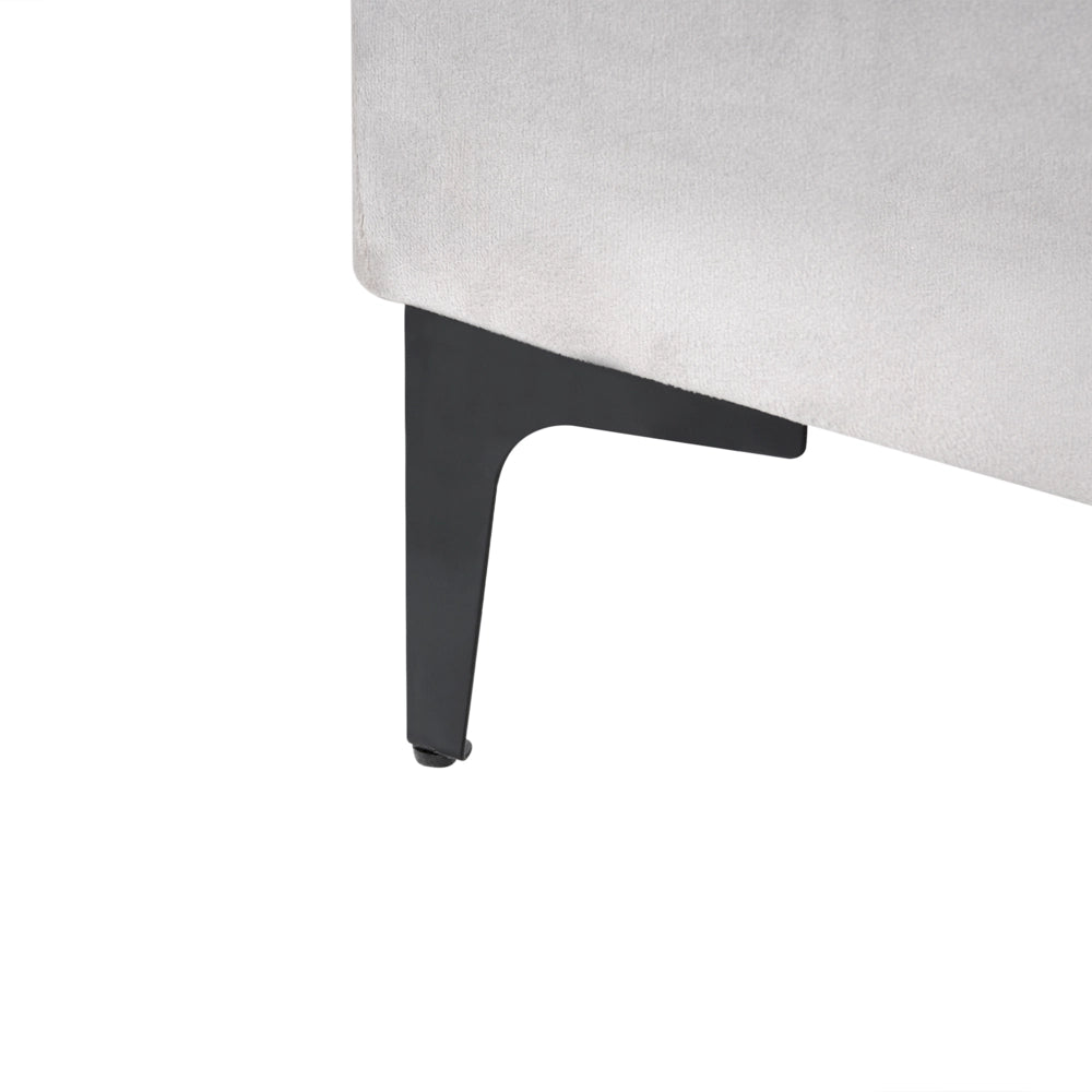 Letto matrimoniale EU Beige Chiaro Velvet 160 x 200 cm Imbottito Telaio Poggiatesta