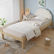 LETTO imbottito per bambini 90x200 cm Beige e Naturale
