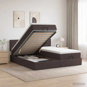 Letto Ottomano con Materasso e LED Marrone Scuro 180 x 200 cm 3457297