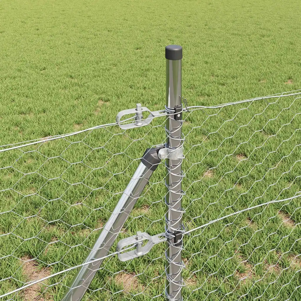 Palo della recinzione Argento 50 x 0,8 m (rete 36 mm) Acciaio