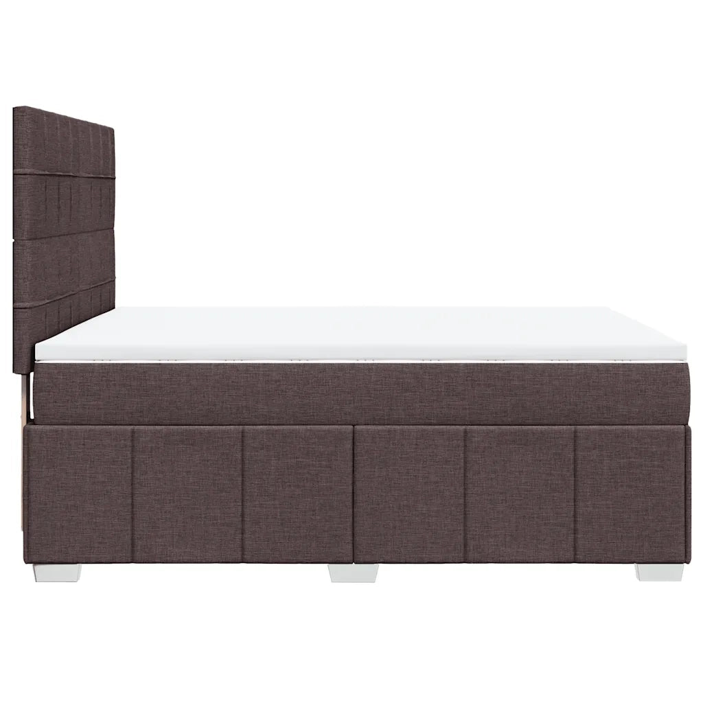 Giroletto a Molle con Materasso Marrone Scuro 160x200cm Tessuto 3294022
