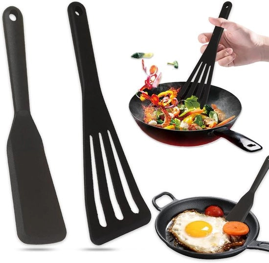 Spiedini in silicone - utensili antiaderenti per cucina - 2 pezzi - nero