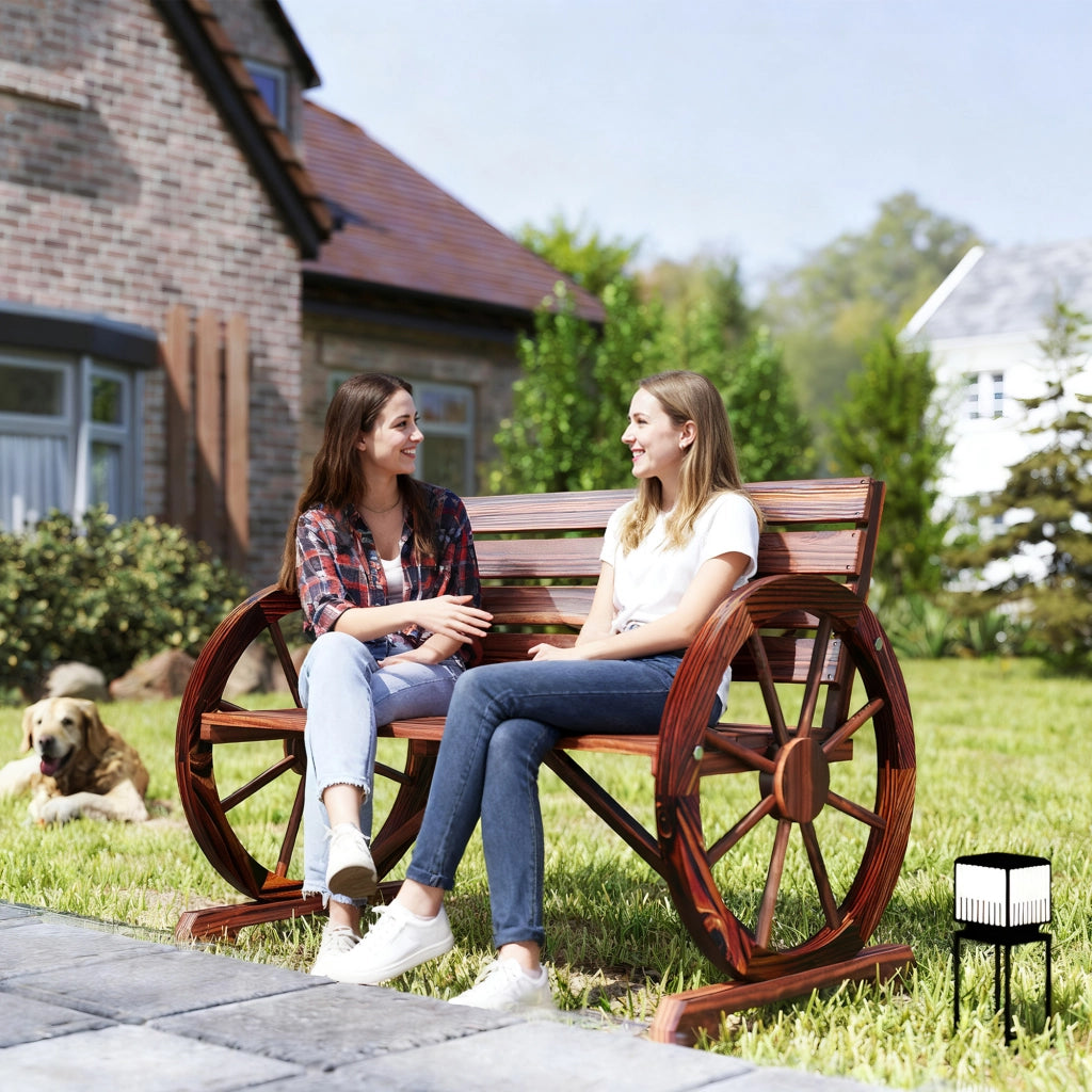 Panchina da Giardino in Legno ¨C Minimal ¨C Carbonizzato 105.5x56x79 cm