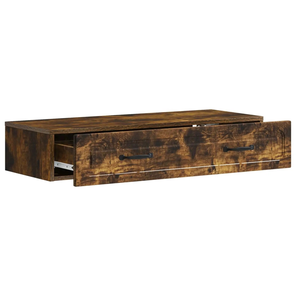 Tavolino da Parete Laterale | Tavolo laterale | Tavolino Rovere Fumo 87,5 x 34,5 x 17 cm