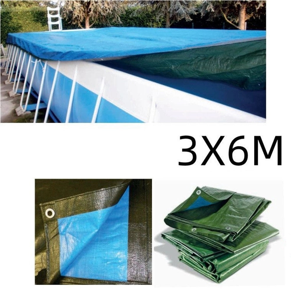 Trade Shop - Telone Rafia 100gr Copertura Per Piscina 3x6mt Impermeabile Resistente Occhielli 406247 -