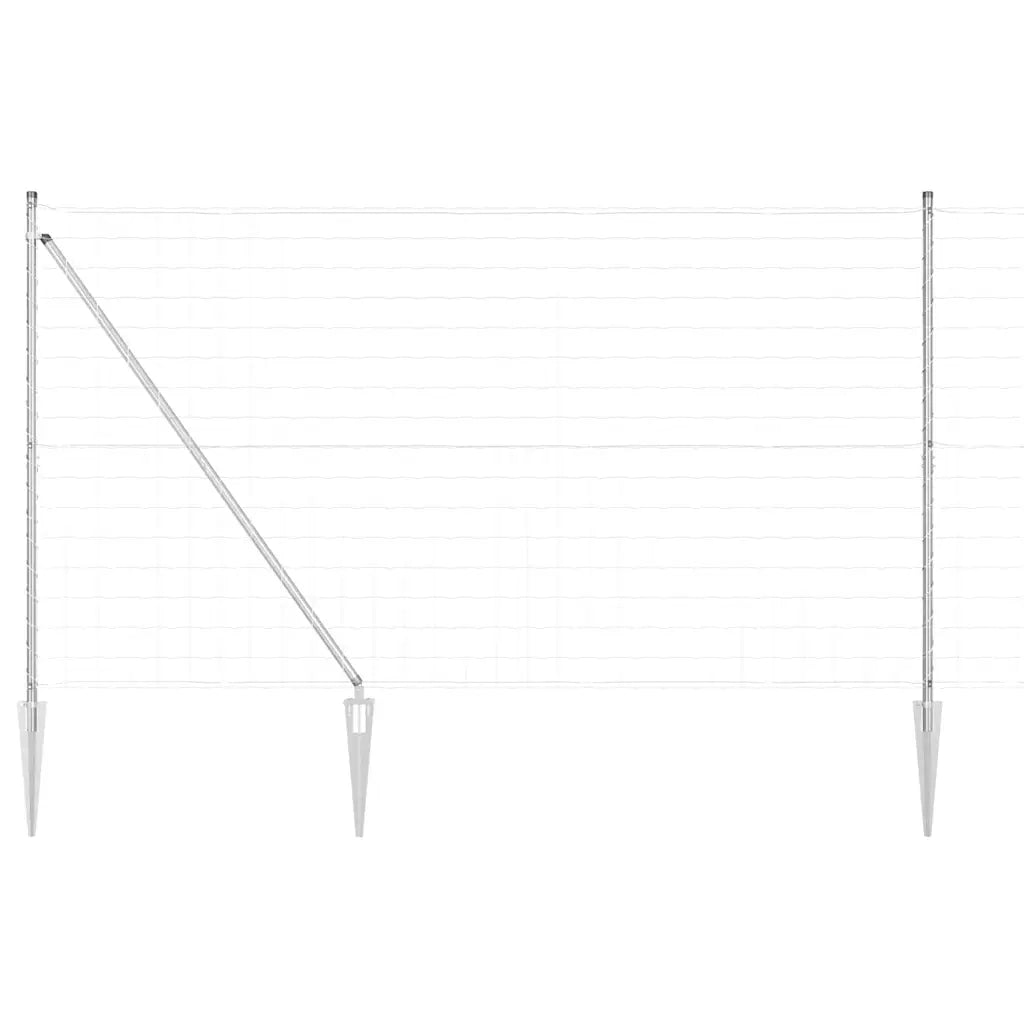 Recinzione con Posto Argento 1,5 x 10 m Acciaio 3350754